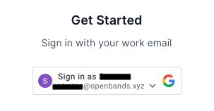 Sign in with work email